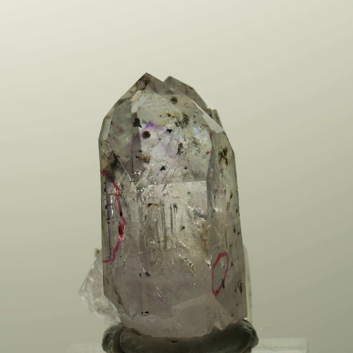 Enhydro Harlekin Phantom Amethyst, Prehnit Epidot 1x Blase Streep Mine, Namibia 36*37*23mm #14835