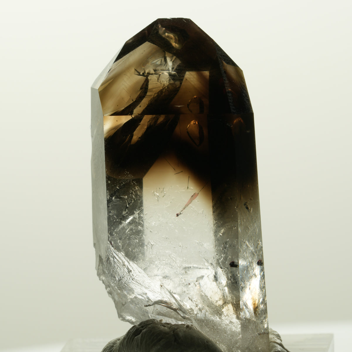 Enhydro Harlekin Lemurian Phantom Rauchquarz, 1x Blase Streep Mine, Namibia 37*22*16mm #14836