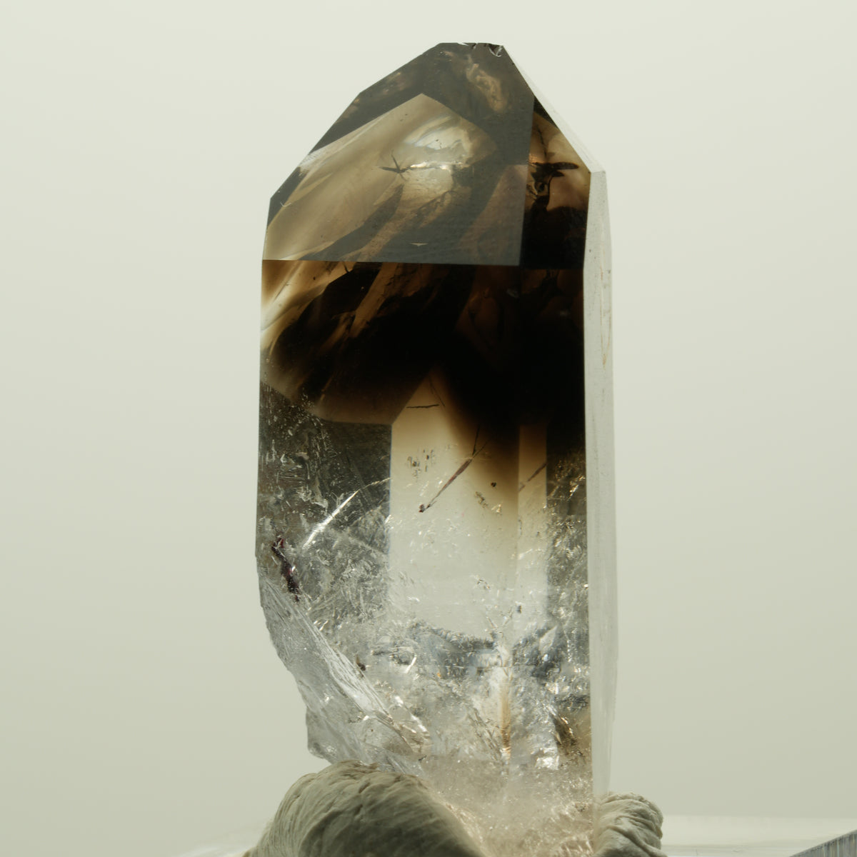 Enhydro Harlekin Lemurian Phantom Rauchquarz, 1x Blase Streep Mine, Namibia 37*22*16mm #14836