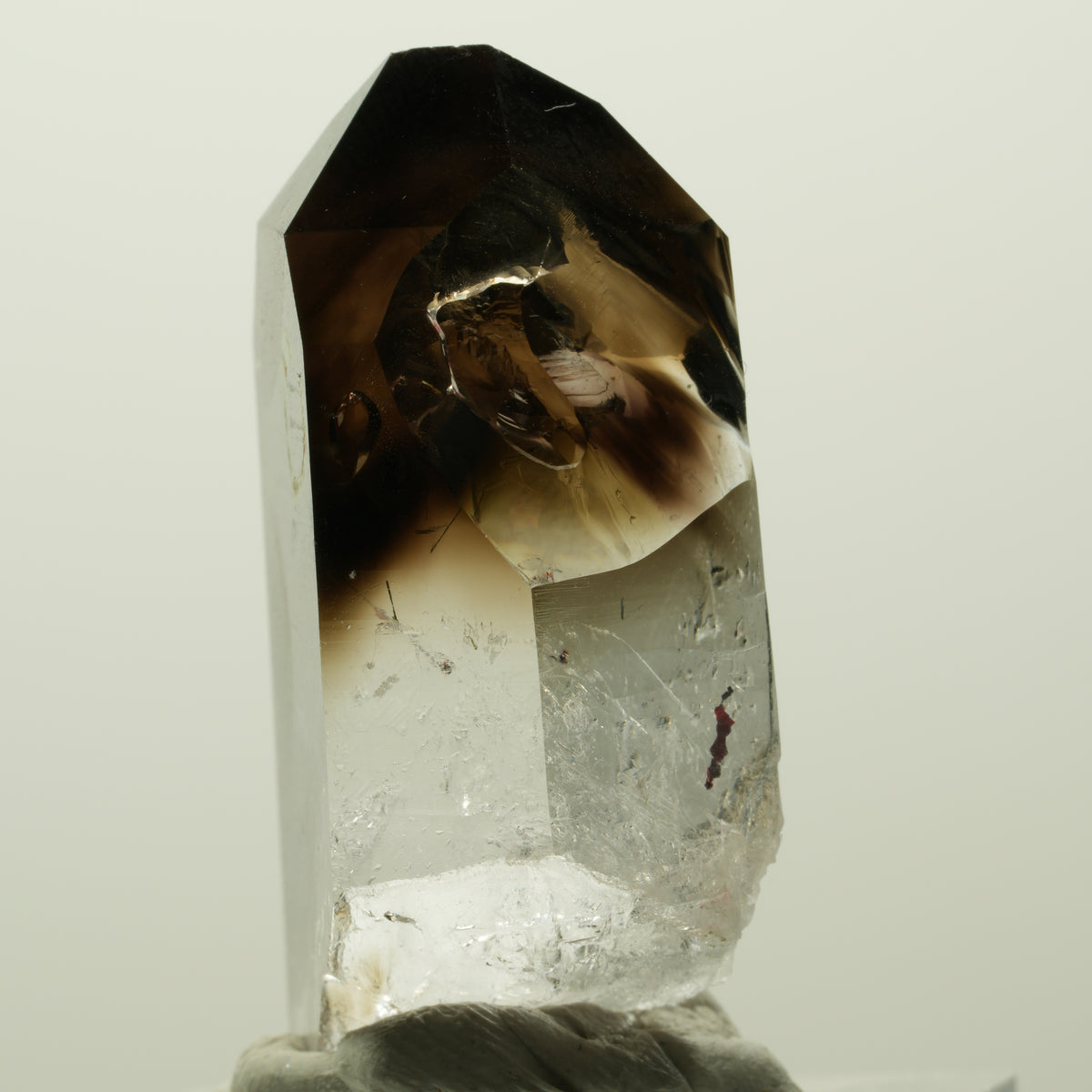 Enhydro Harlekin Lemurian Phantom Rauchquarz, 1x Blase Streep Mine, Namibia 37*22*16mm #14836