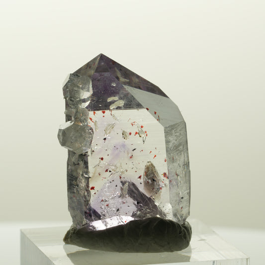 Harlekin Skelett Phantom Amethyst mit Analcim Streep Mine, Goboboseb, Namibia 29*20*12mm #14838