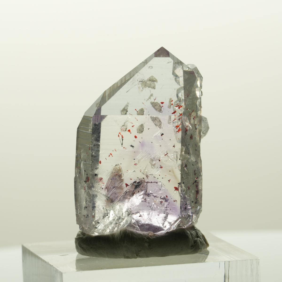 Harlekin Skelett Phantom Amethyst mit Analcim Streep Mine, Goboboseb, Namibia 29*20*12mm #14838