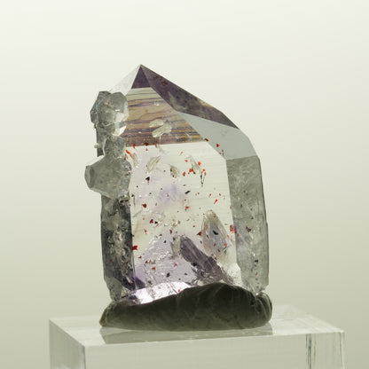 Harlekin Skelett Phantom Amethyst mit Analcim Streep Mine, Goboboseb, Namibia 29*20*12mm #14838