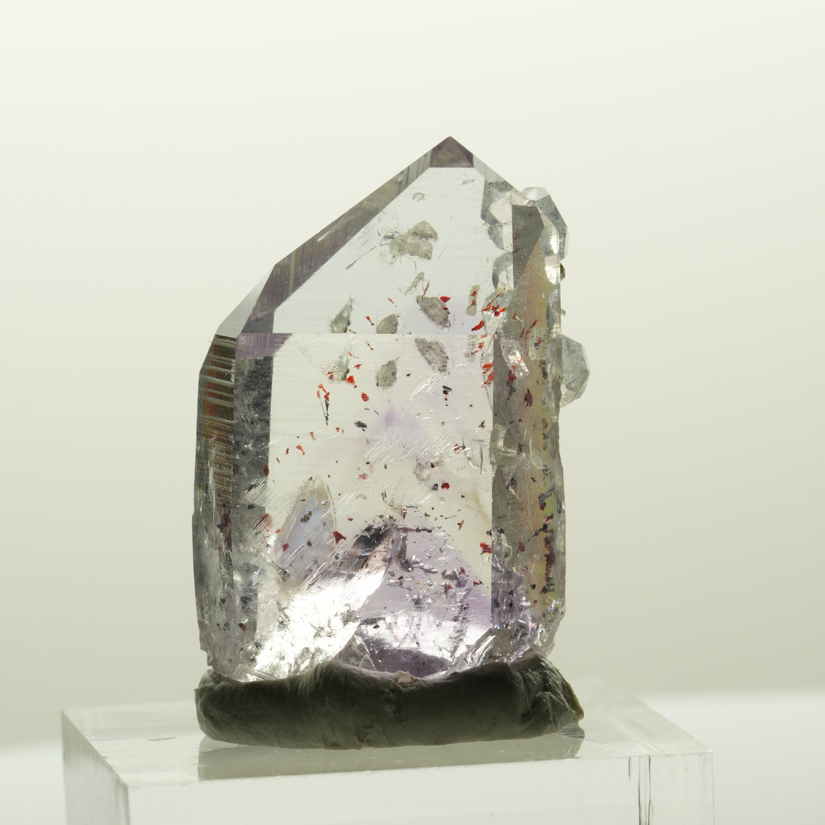 Harlekin Skelett Phantom Amethyst mit Analcim Streep Mine, Goboboseb, Namibia 29*20*12mm #14838