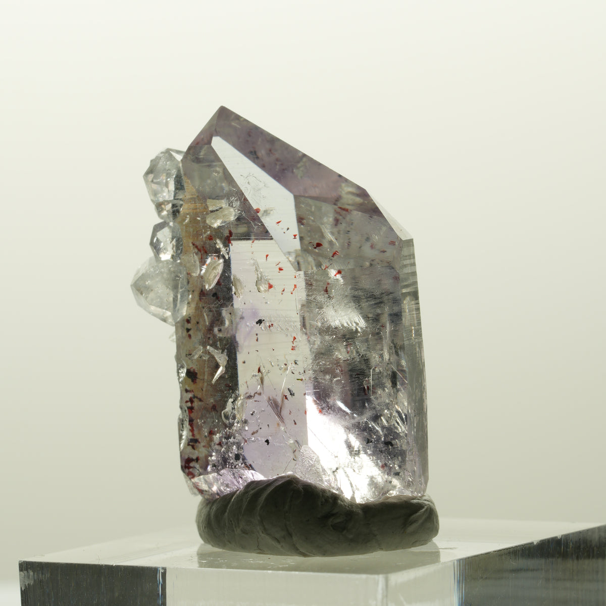 Harlekin Skelett Phantom Amethyst mit Analcim Streep Mine, Goboboseb, Namibia 29*20*12mm #14838