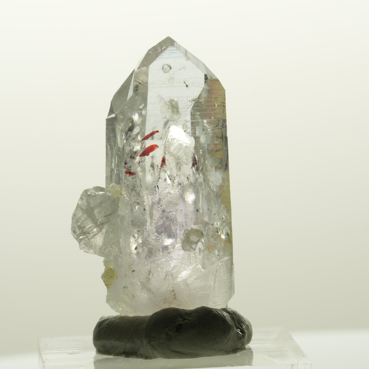 Harlekin Lemurian Phantom Amethyst mit Analcim, Prehnit Streep Mine, Namibia 35*20*13mm #14839