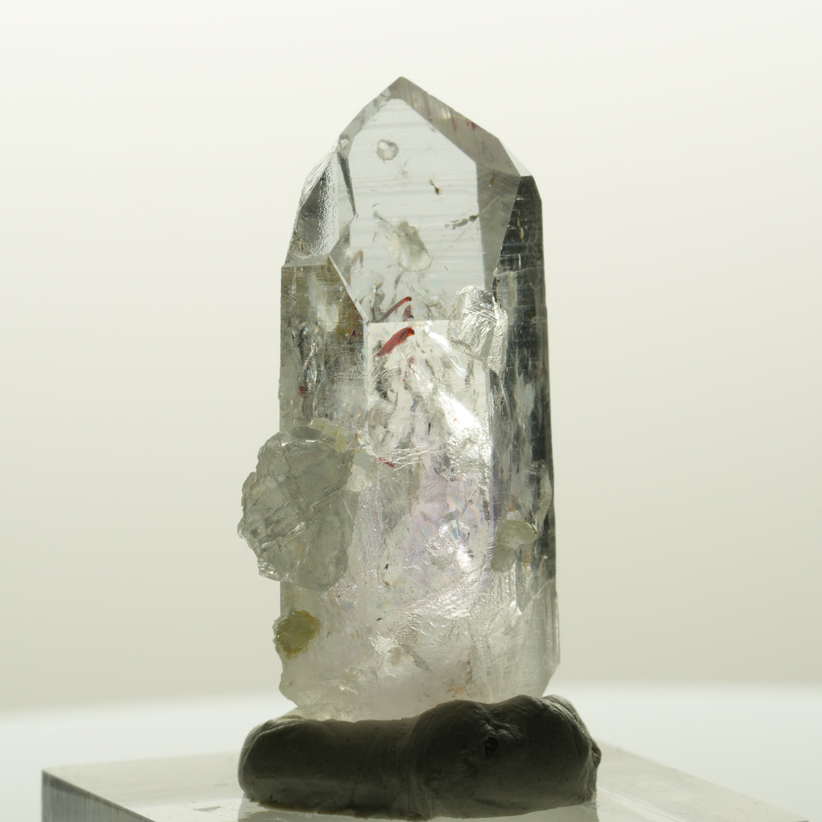 Harlekin Lemurian Phantom Amethyst mit Analcim, Prehnit Streep Mine, Namibia 35*20*13mm #14839