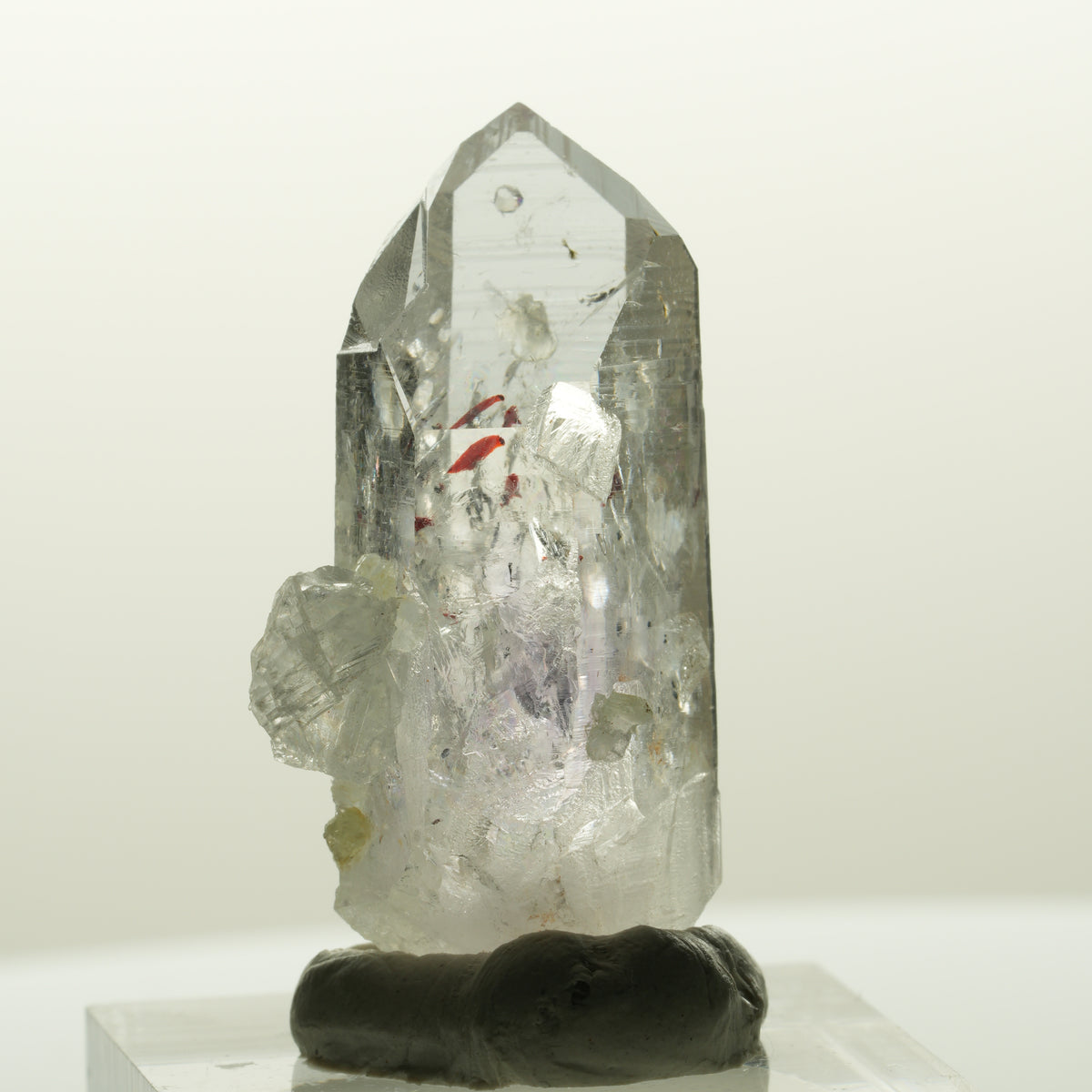 Harlekin Lemurian Phantom Amethyst mit Analcim, Prehnit Streep Mine, Namibia 35*20*13mm #14839