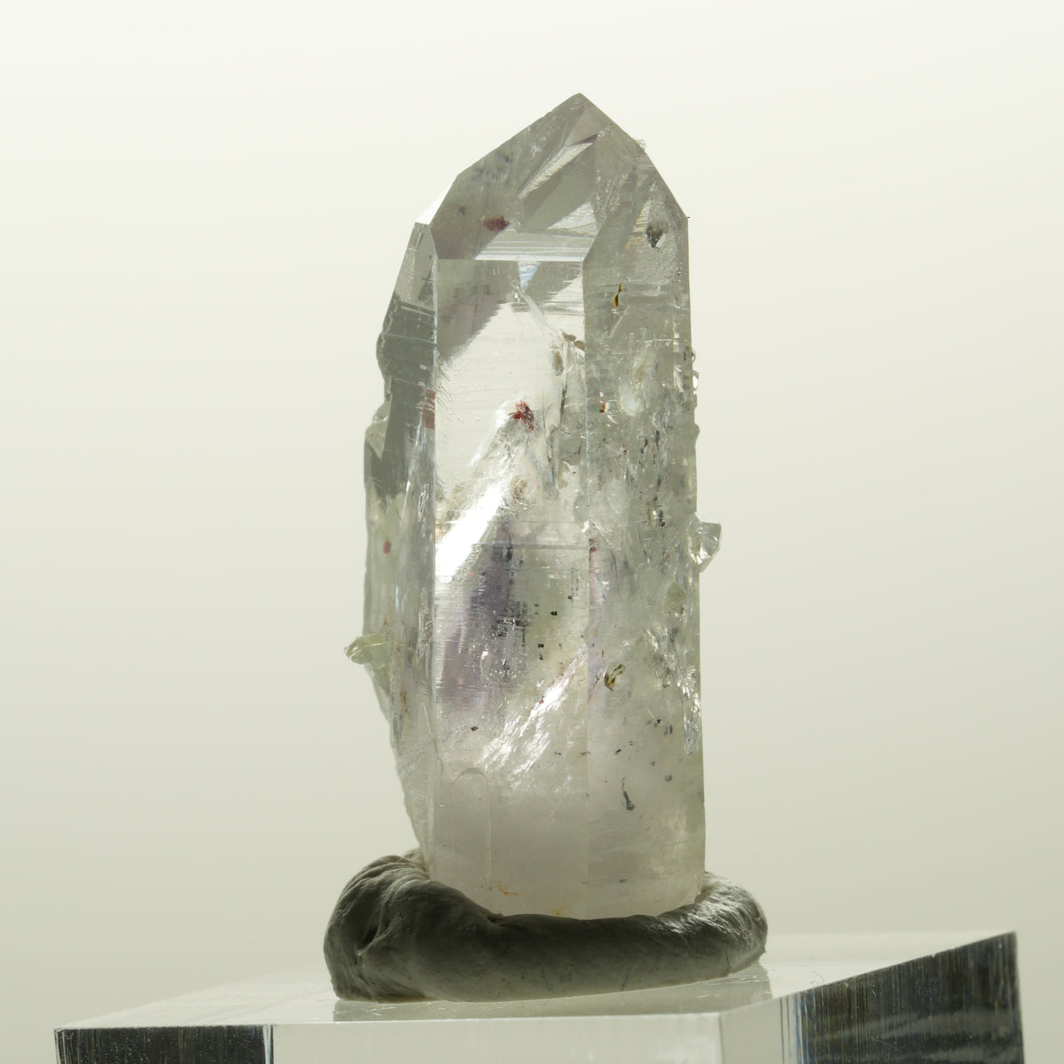 Harlekin Lemurian Phantom Amethyst mit Analcim, Prehnit Streep Mine, Namibia 35*20*13mm #14839