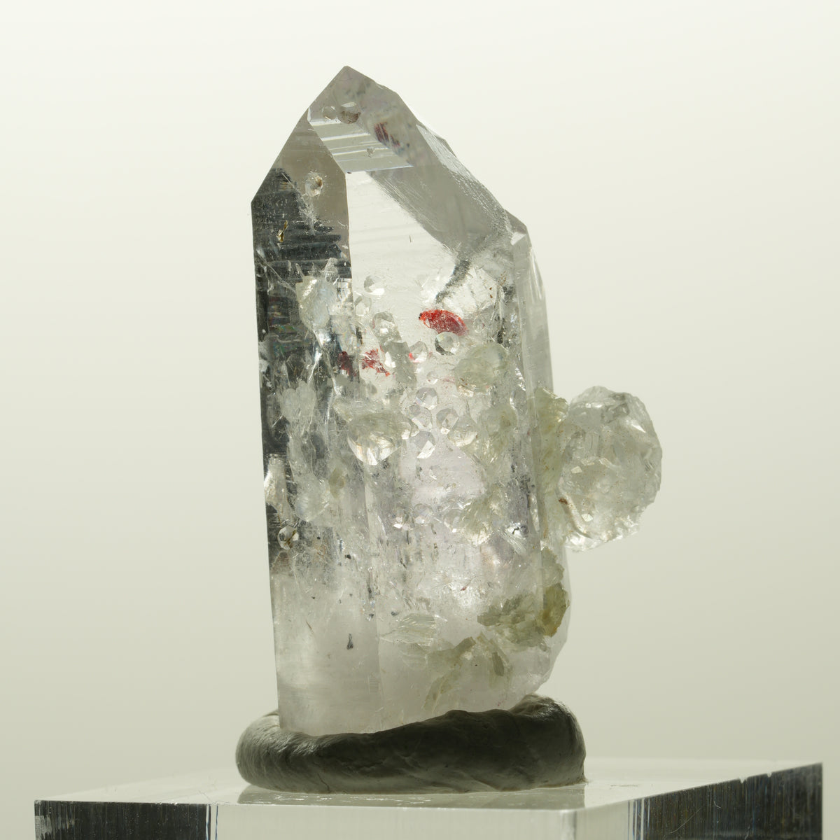 Harlekin Lemurian Phantom Amethyst mit Analcim, Prehnit Streep Mine, Namibia 35*20*13mm #14839