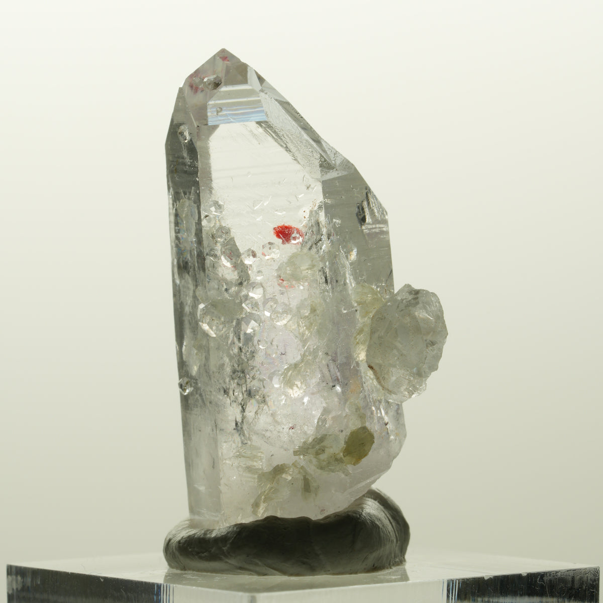 Harlekin Lemurian Phantom Amethyst mit Analcim, Prehnit Streep Mine, Namibia 35*20*13mm #14839