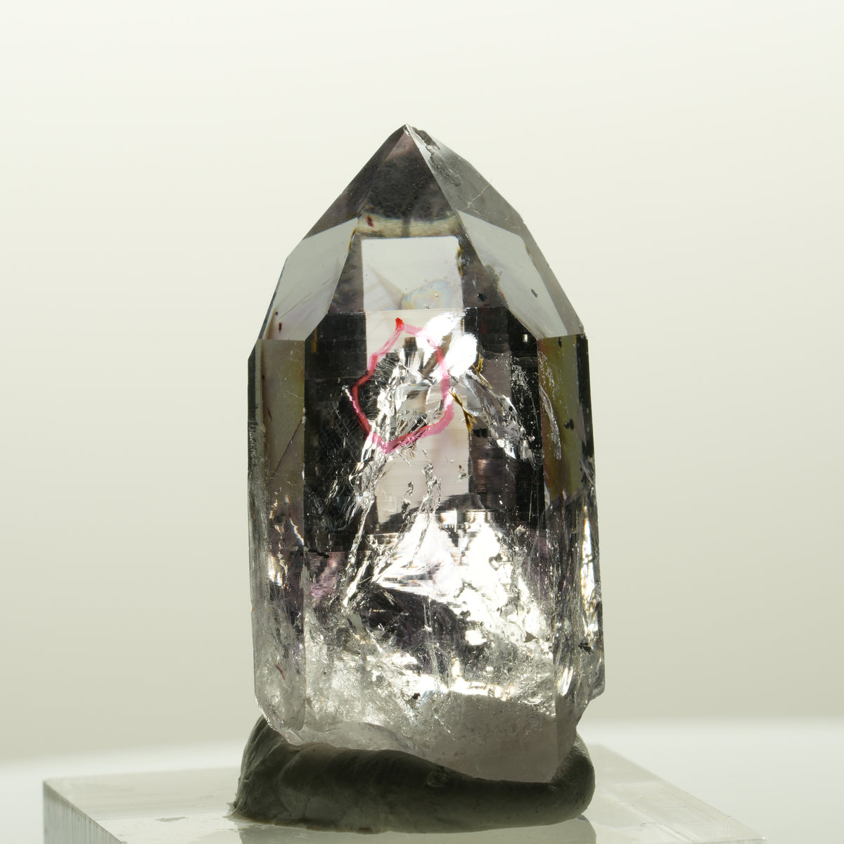 Enhydro Harlekin Lemurian Phantom Amethyst mit Epidot Streep Mine, Namibia 35*17*15mm #14840