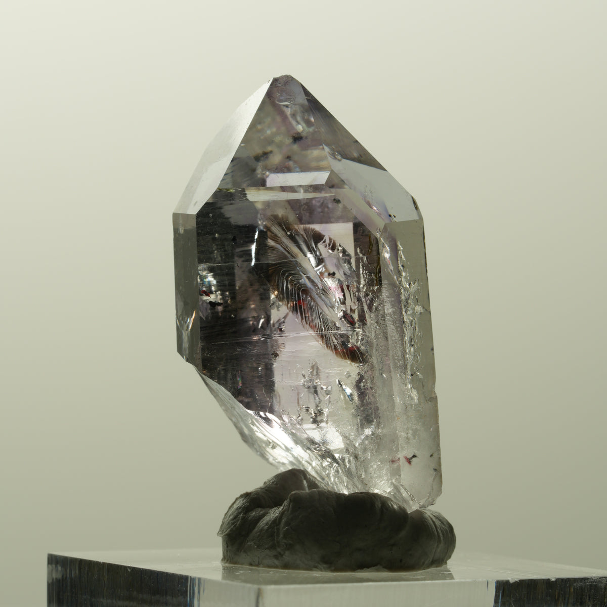 Enhydro Harlekin Lemurian Phantom Amethyst mit Epidot Streep Mine, Namibia 35*17*15mm #14840
