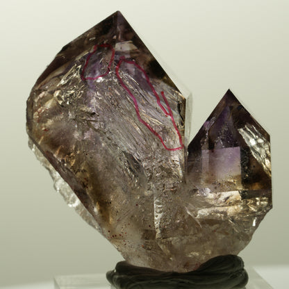 Enhydro Skelett Phantom Amethyst Spitze, 2x Blase (große) Streep Mine, Namibia 40*37*24mm #14842