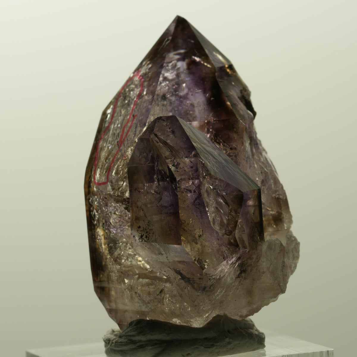 Enhydro Skelett Phantom Amethyst Spitze, 2x Blase (große) Streep Mine, Namibia 40*37*24mm #14842