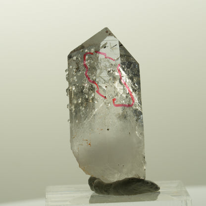 Enhydro Harlekin Phantom Rauchquarz, Analcim, große Blase Streep Mine, Namibia 35*19*14mm #14843