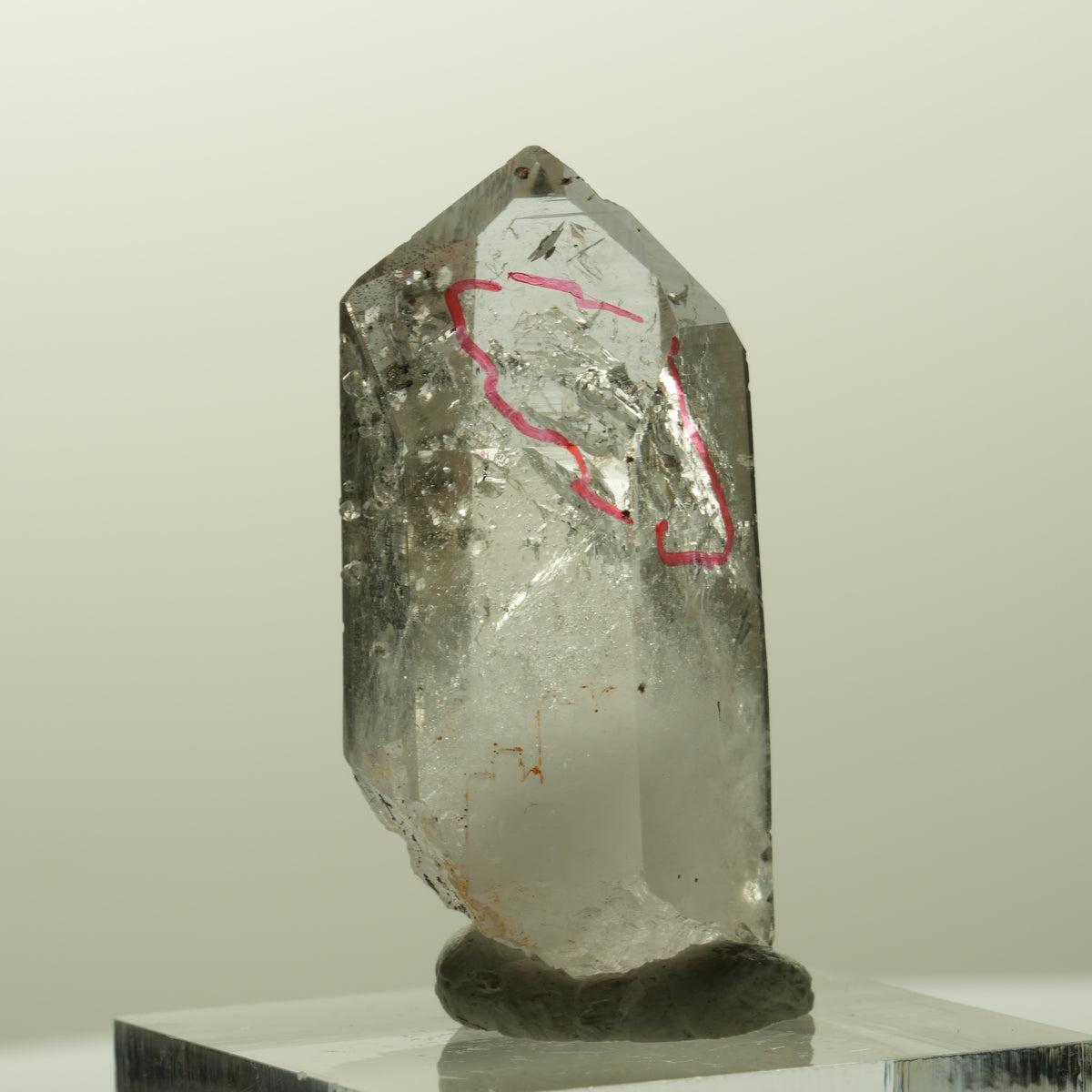 Enhydro Harlekin Phantom Rauchquarz, Analcim, große Blase Streep Mine, Namibia 35*19*14mm #14843