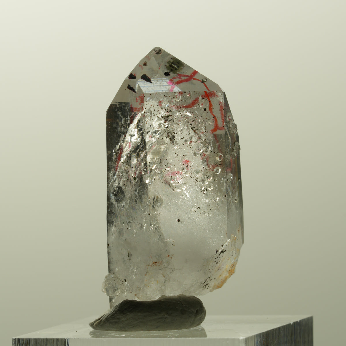 Enhydro Harlekin Phantom Rauchquarz, Analcim, große Blase Streep Mine, Namibia 35*19*14mm #14843