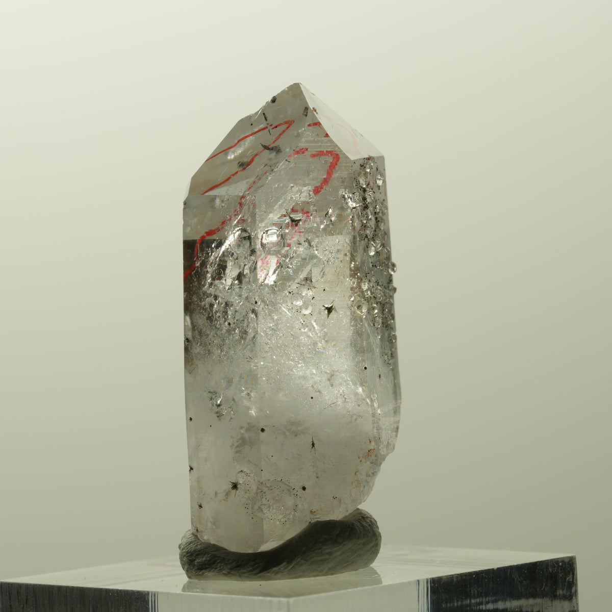 Enhydro Harlekin Phantom Rauchquarz, Analcim, große Blase Streep Mine, Namibia 35*19*14mm #14843
