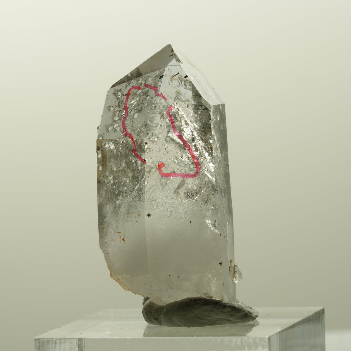 Enhydro Harlekin Phantom Rauchquarz, Analcim, große Blase Streep Mine, Namibia 35*19*14mm #14843