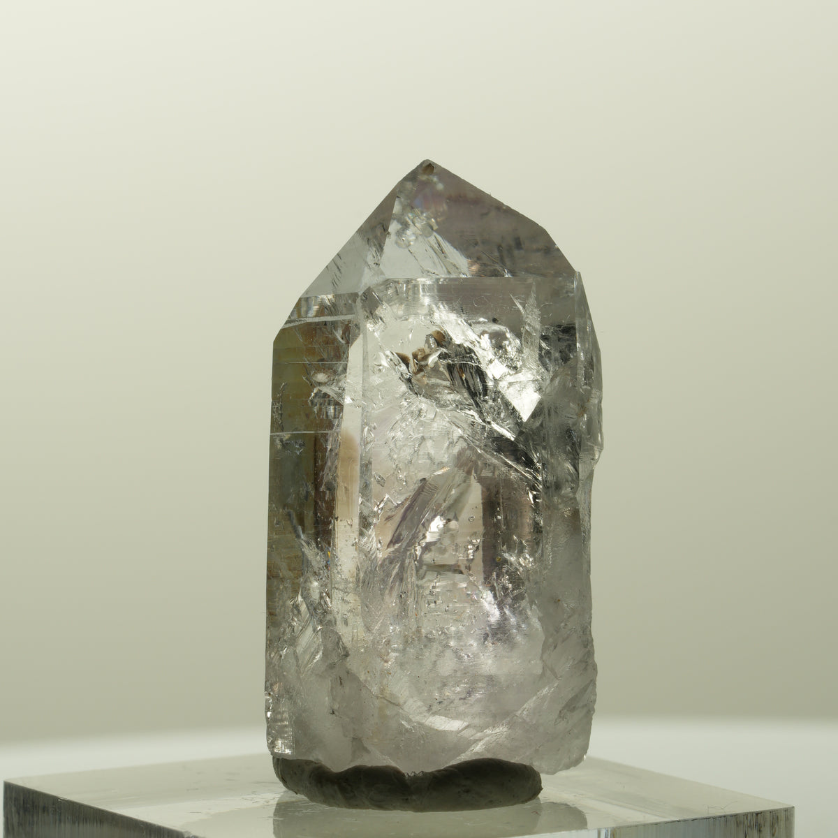 Lemurian Phantom Amethyst mit Analcim, Hämatit Streep Mine, Goboboseb, Namibia 32*18*13mm #14844