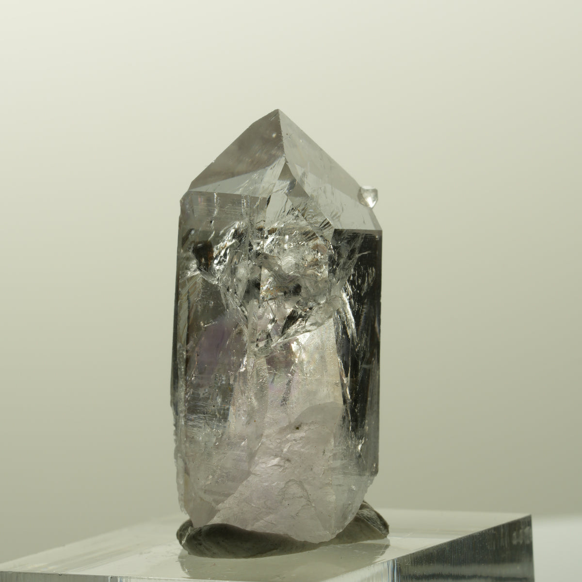 Lemurian Phantom Amethyst mit Analcim, Hämatit Streep Mine, Goboboseb, Namibia 32*18*13mm #14844