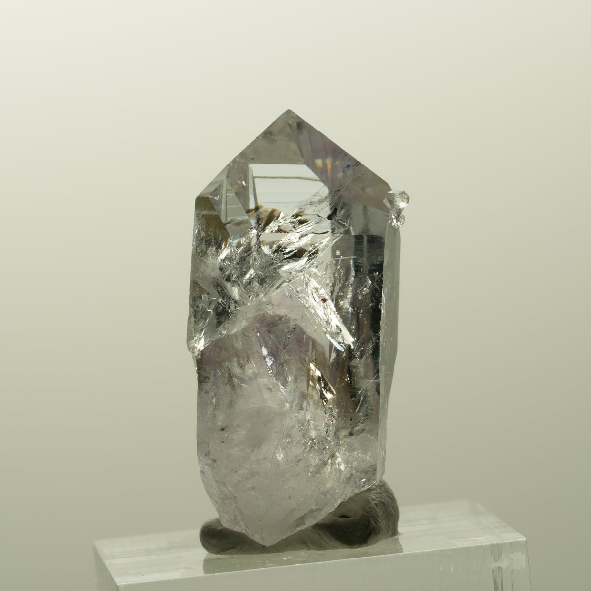 Lemurian Phantom Amethyst mit Analcim, Hämatit Streep Mine, Goboboseb, Namibia 32*18*13mm #14844