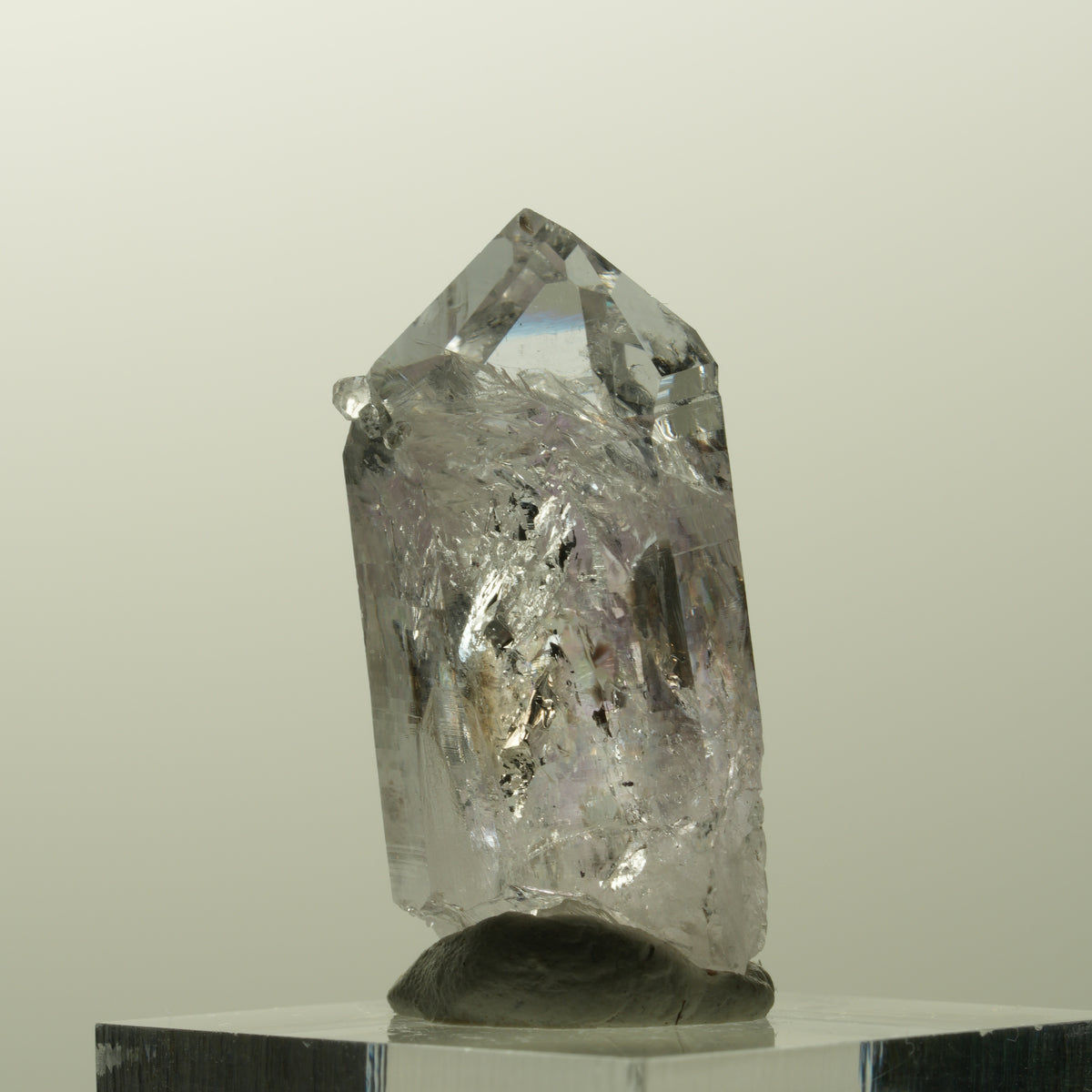 Lemurian Phantom Amethyst mit Analcim, Hämatit Streep Mine, Goboboseb, Namibia 32*18*13mm #14844