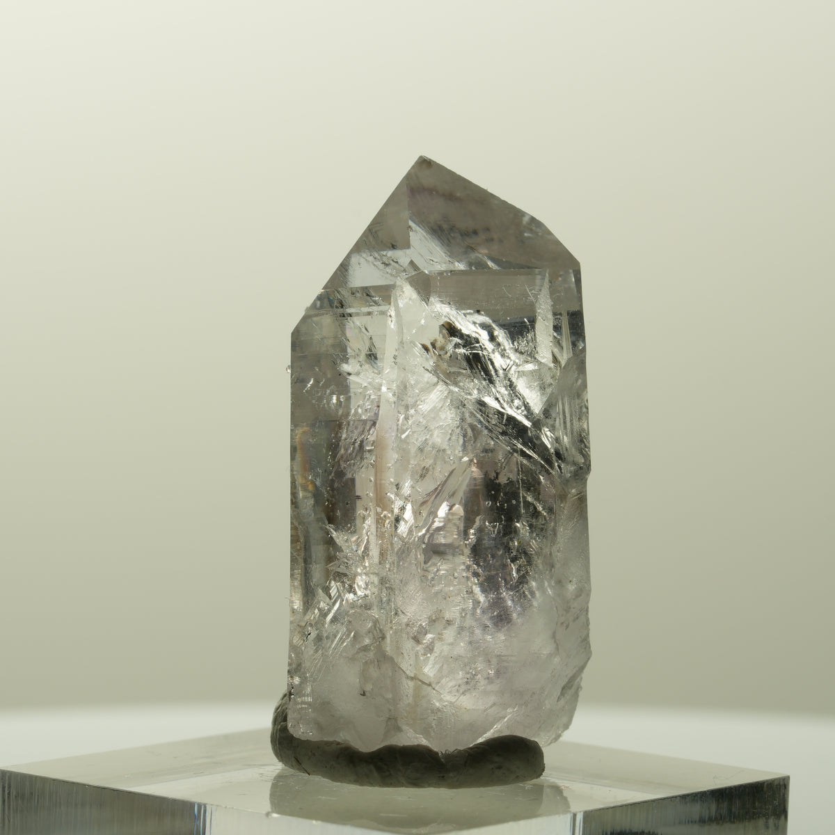 Lemurian Phantom Amethyst mit Analcim, Hämatit Streep Mine, Goboboseb, Namibia 32*18*13mm #14844
