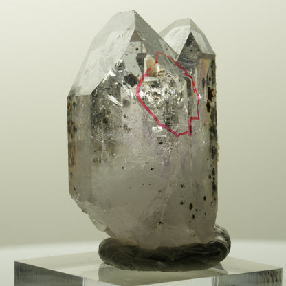 Enhydro Phantom Amethyst mit Analcim, Hämatit, große Blase Streep Mine, Namibia 40*25*19mm #14845