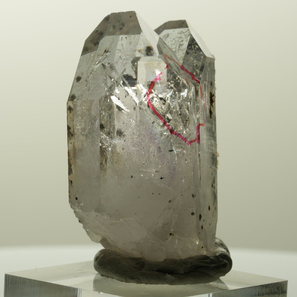 Enhydro Phantom Amethyst mit Analcim, Hämatit, große Blase Streep Mine, Namibia 40*25*19mm #14845