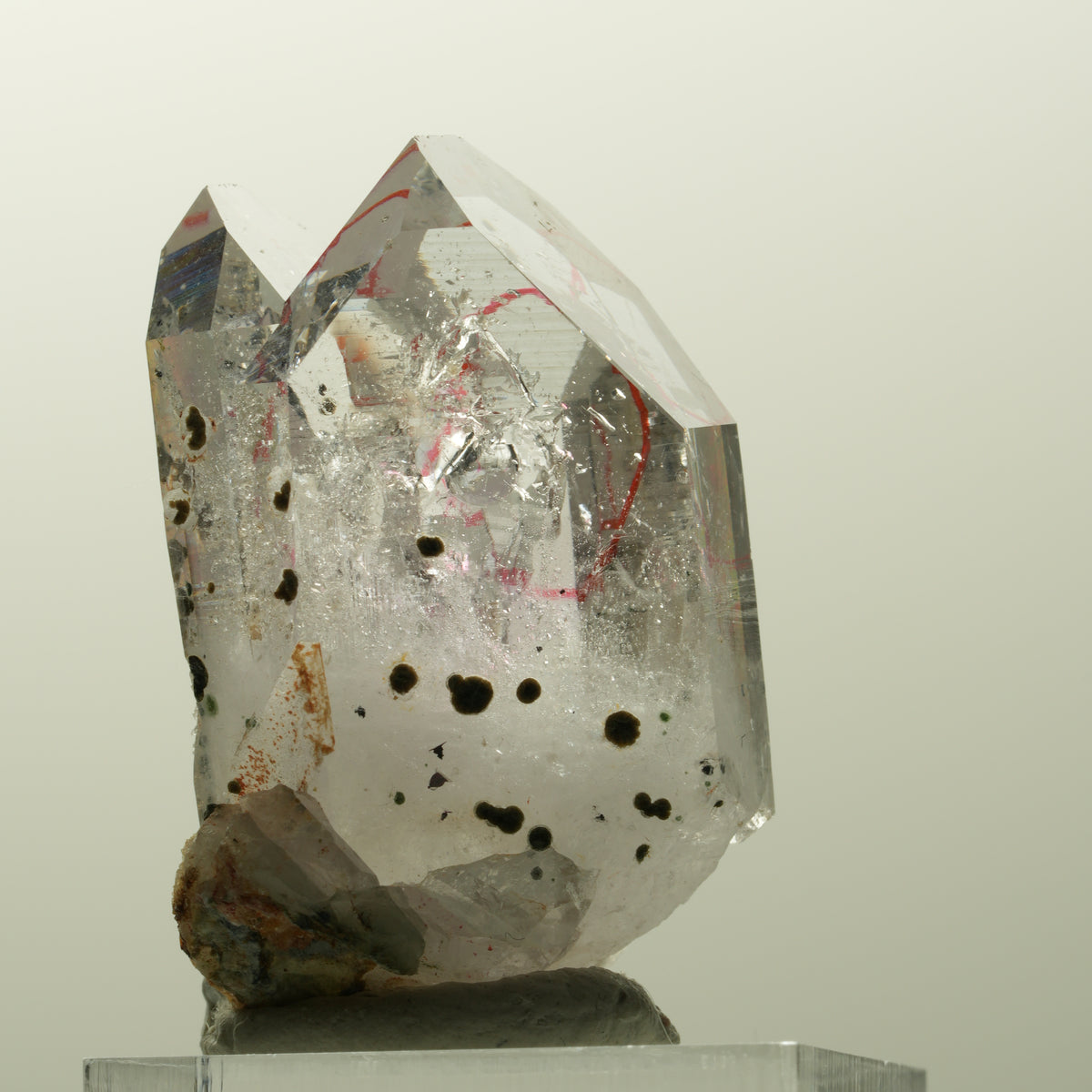 Enhydro Phantom Amethyst mit Analcim, Hämatit, große Blase Streep Mine, Namibia 40*25*19mm #14845