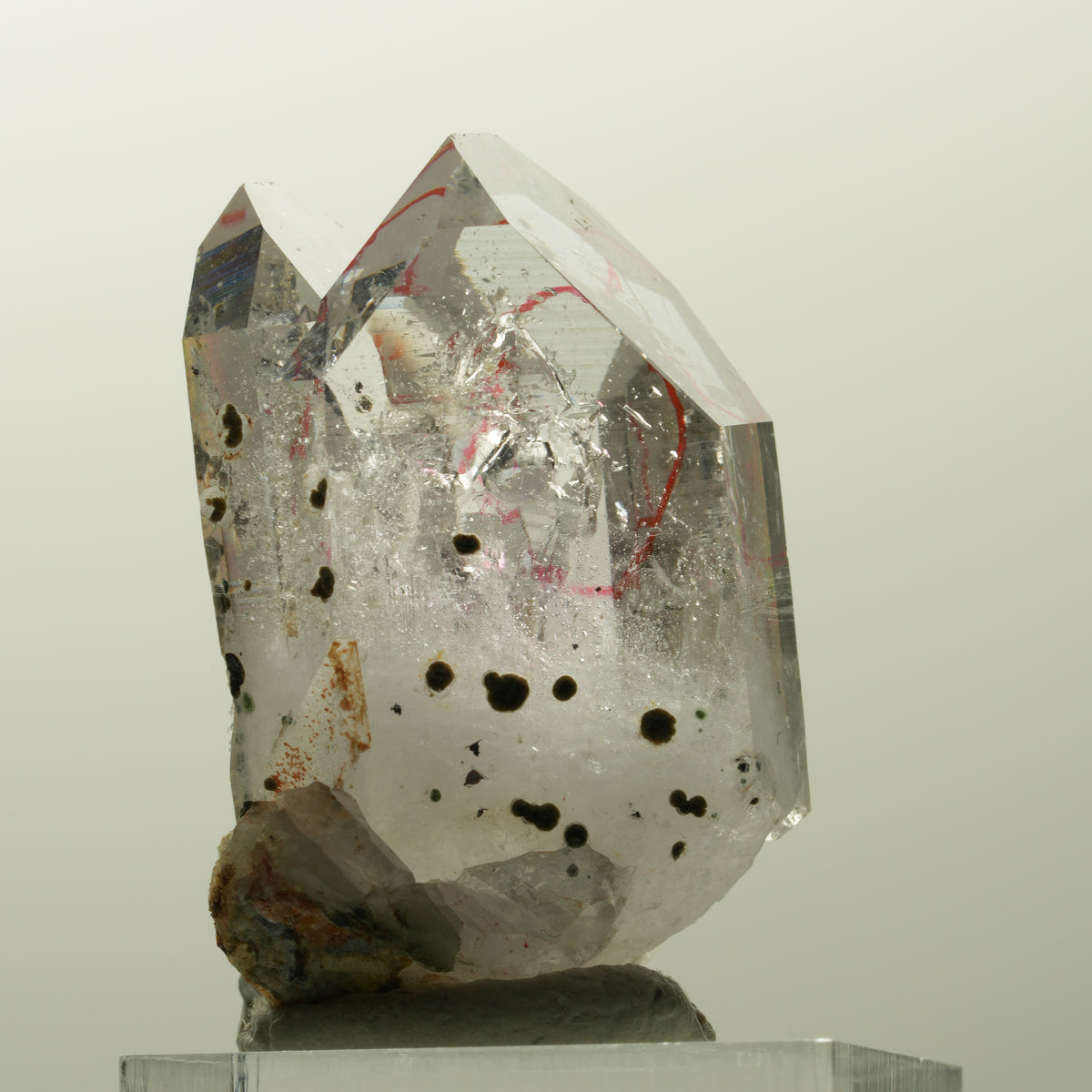 Enhydro Phantom Amethyst mit Analcim, Hämatit, große Blase Streep Mine, Namibia 40*25*19mm #14845
