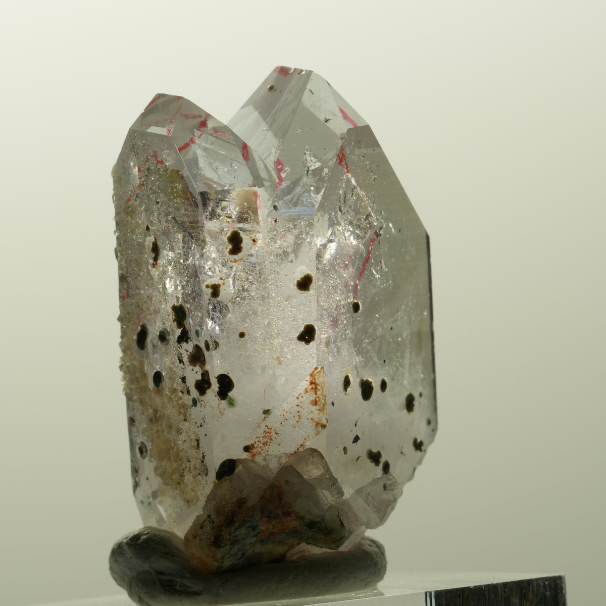 Enhydro Phantom Amethyst mit Analcim, Hämatit, große Blase Streep Mine, Namibia 40*25*19mm #14845