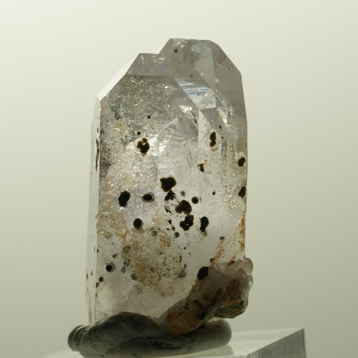 Enhydro Phantom Amethyst mit Analcim, Hämatit, große Blase Streep Mine, Namibia 40*25*19mm #14845