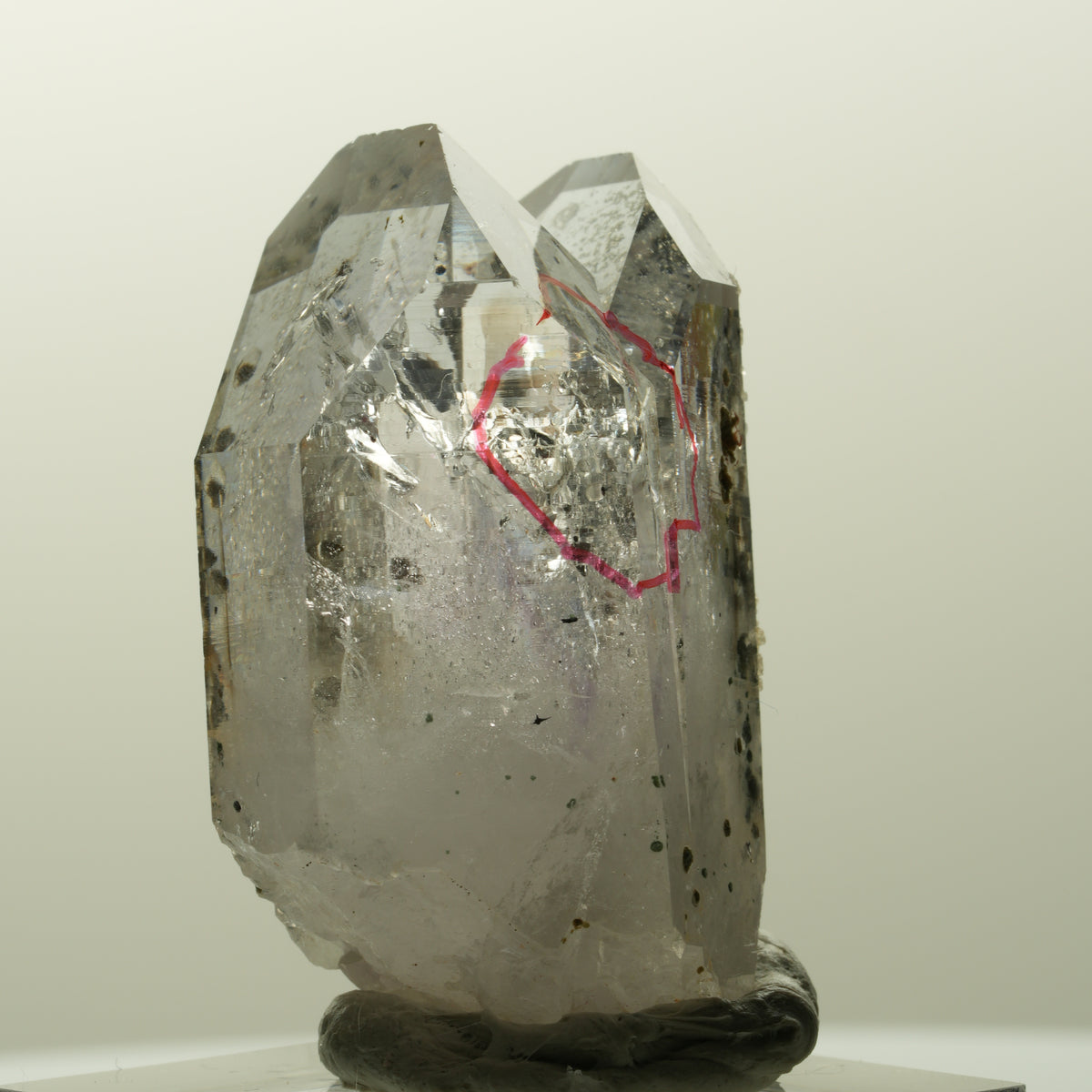Enhydro Phantom Amethyst mit Analcim, Hämatit, große Blase Streep Mine, Namibia 40*25*19mm #14845
