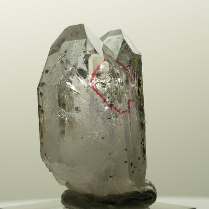 Enhydro Phantom Amethyst mit Analcim, Hämatit, große Blase Streep Mine, Namibia 40*25*19mm #14845