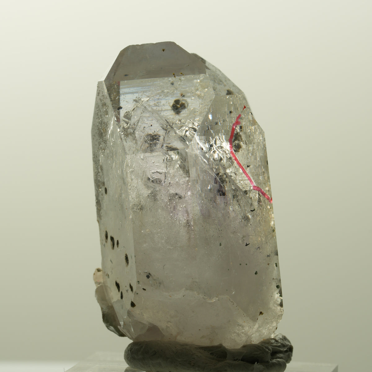 Enhydro Phantom Amethyst mit Analcim, Hämatit, große Blase Streep Mine, Namibia 40*25*19mm #14845