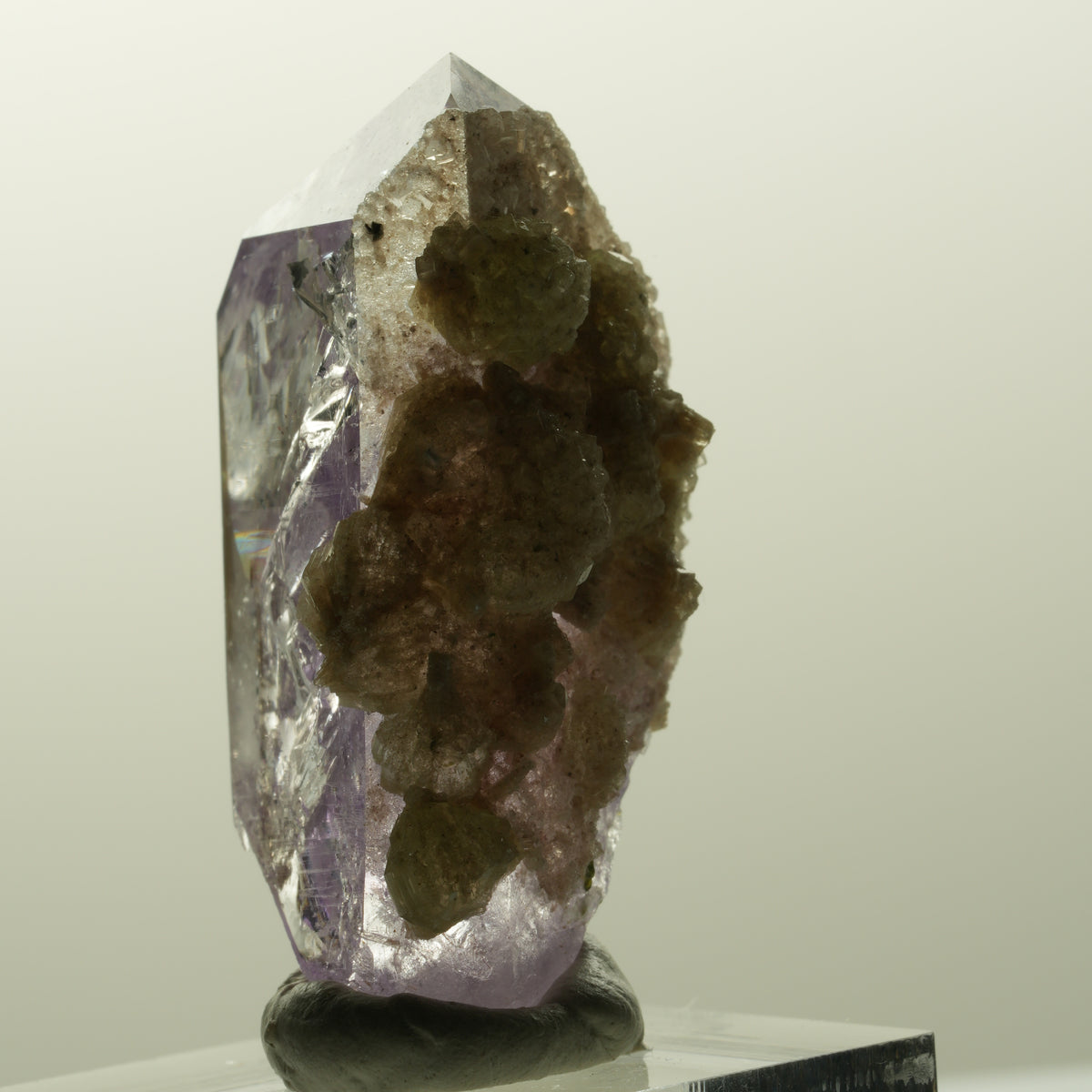 Skelett Phantom Amethyst mit Prehnit, Hämatit Streep Mine, Goboboseb, Namibia 44*24*23mm #14847