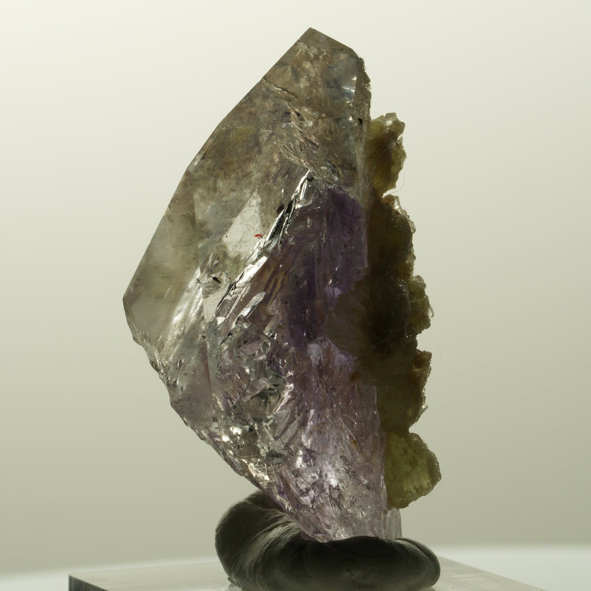 Skelett Phantom Amethyst mit Prehnit, Hämatit Streep Mine, Goboboseb, Namibia 44*24*23mm #14847