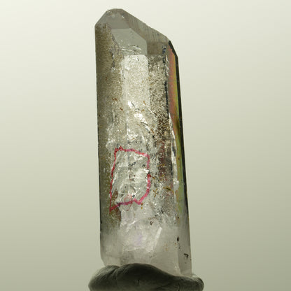 Enhydro Amethyst, Analcim, Hämatit, Epidot, große Blase Streep Mine, Namibia 46*15*11mm #14848