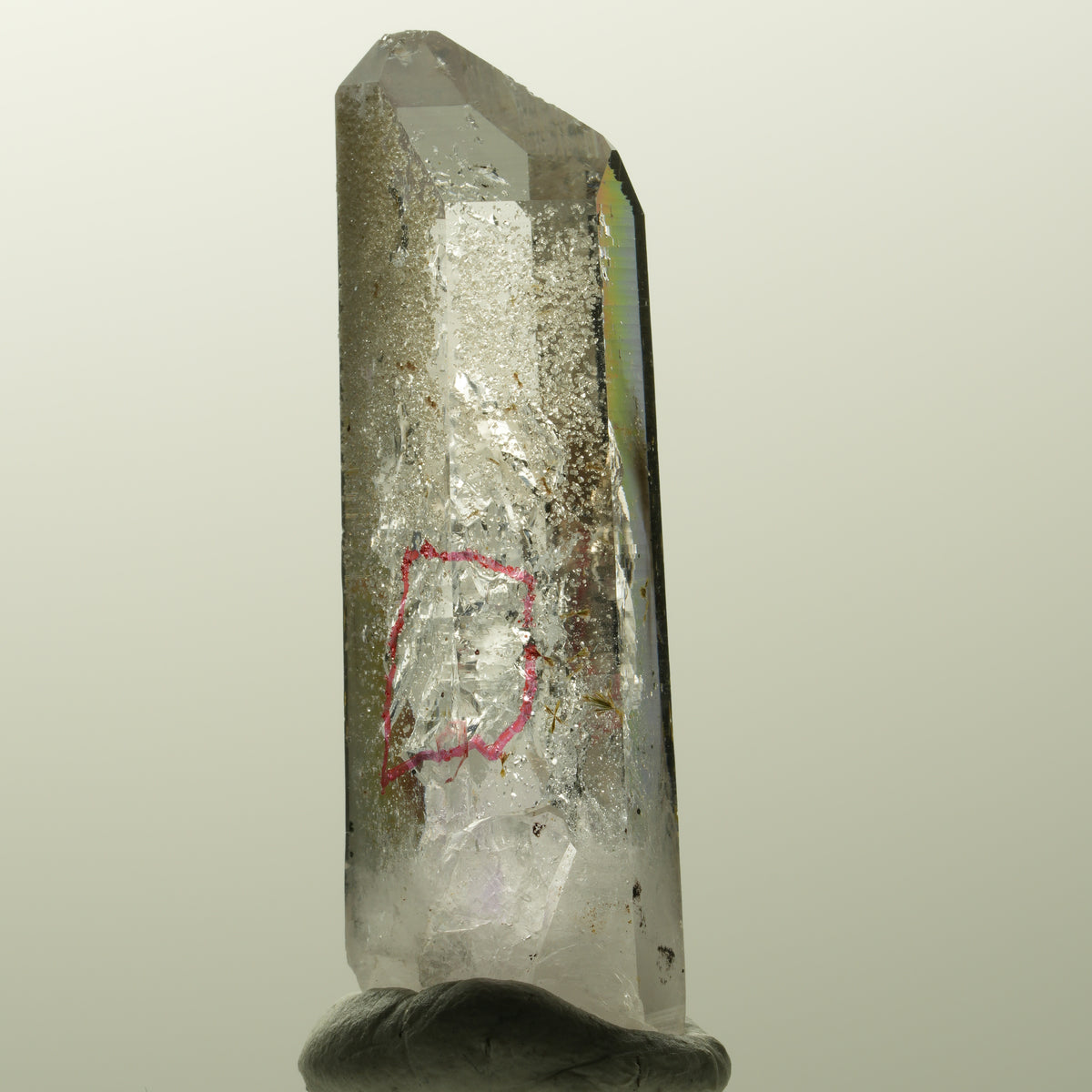 Enhydro Amethyst, Analcim, Hämatit, Epidot, große Blase Streep Mine, Namibia 46*15*11mm #14848