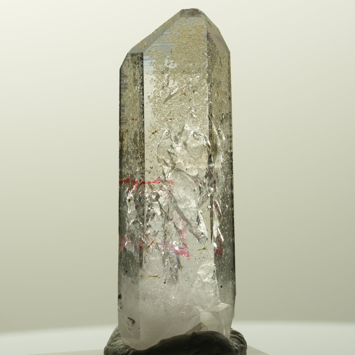Enhydro Amethyst, Analcim, Hämatit, Epidot, große Blase Streep Mine, Namibia 46*15*11mm #14848