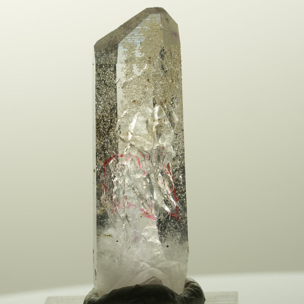 Enhydro Amethyst, Analcim, Hämatit, Epidot, große Blase Streep Mine, Namibia 46*15*11mm #14848