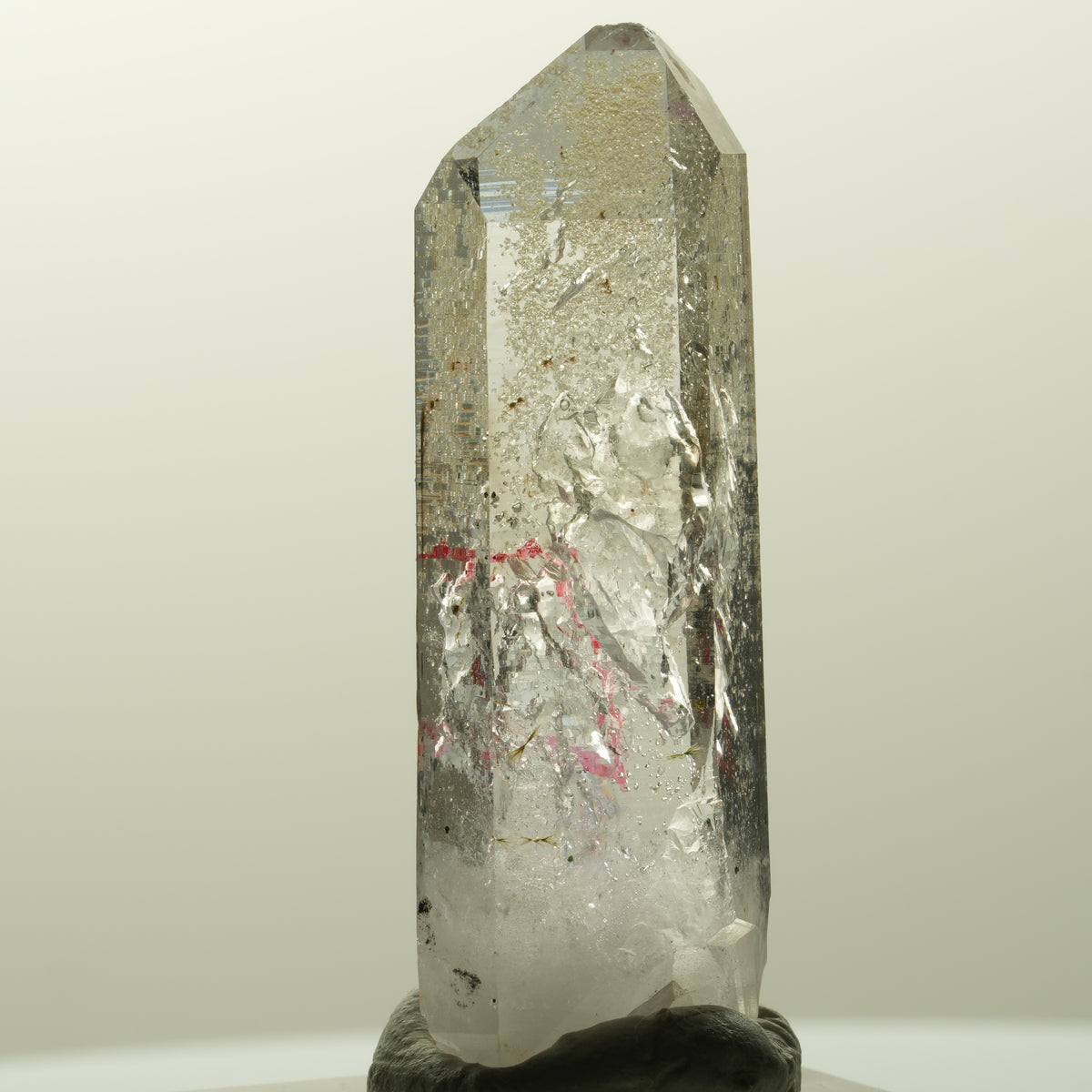 Enhydro Amethyst, Analcim, Hämatit, Epidot, große Blase Streep Mine, Namibia 46*15*11mm #14848