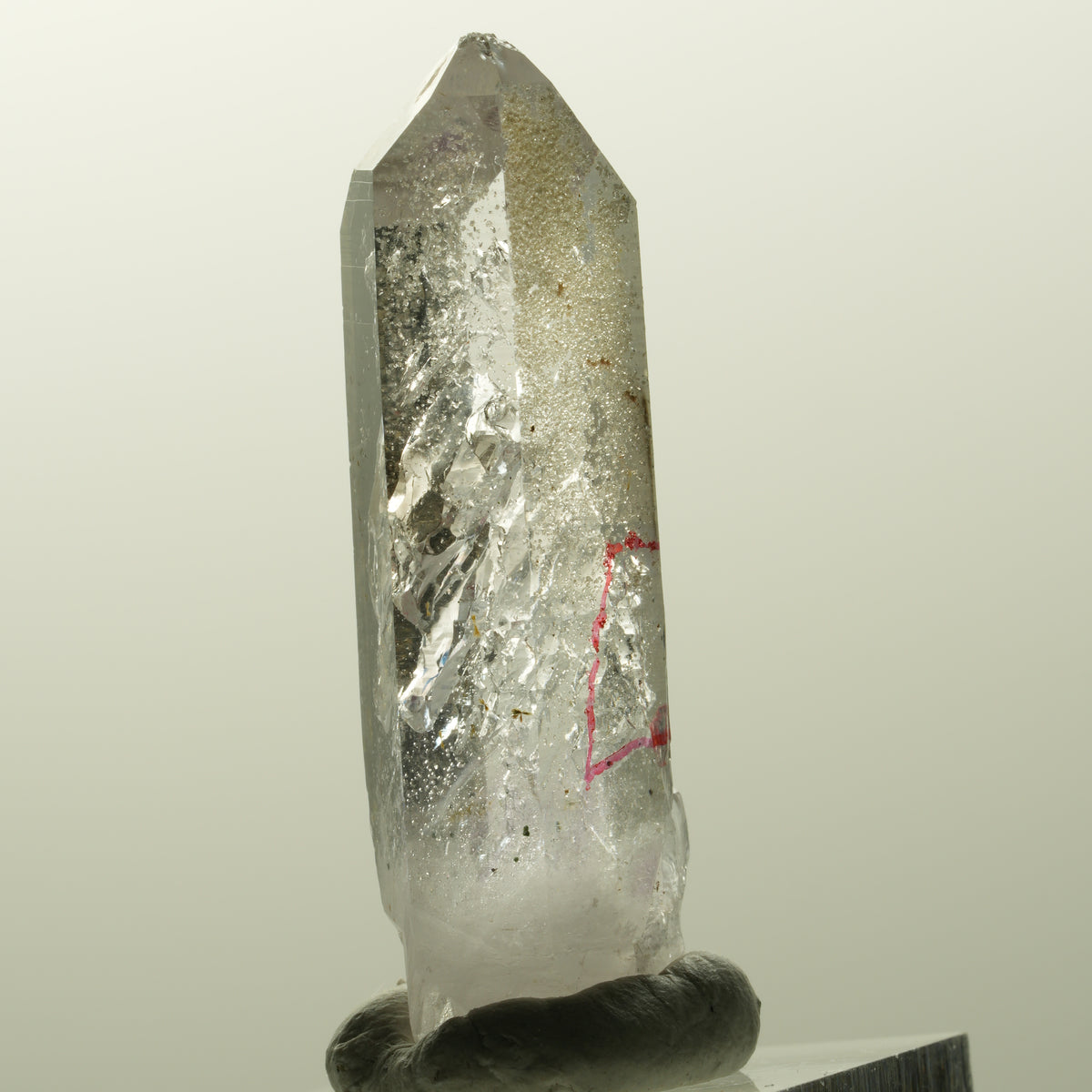 Enhydro Amethyst, Analcim, Hämatit, Epidot, große Blase Streep Mine, Namibia 46*15*11mm #14848