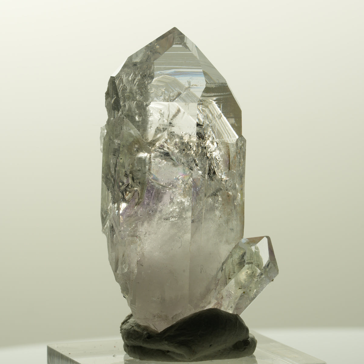 Skelett Phantom Amethyst mit Prehnit, Hämatit Streep Mine, Goboboseb, Namibia 44*24*16mm #14852