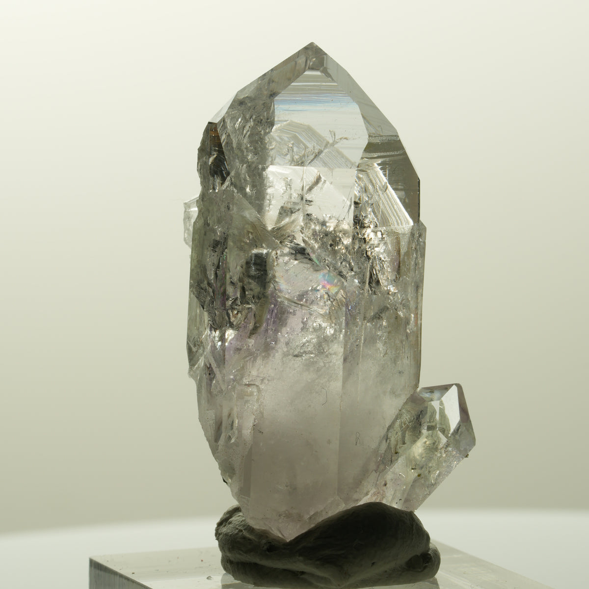 Skelett Phantom Amethyst mit Prehnit, Hämatit Streep Mine, Goboboseb, Namibia 44*24*16mm #14852