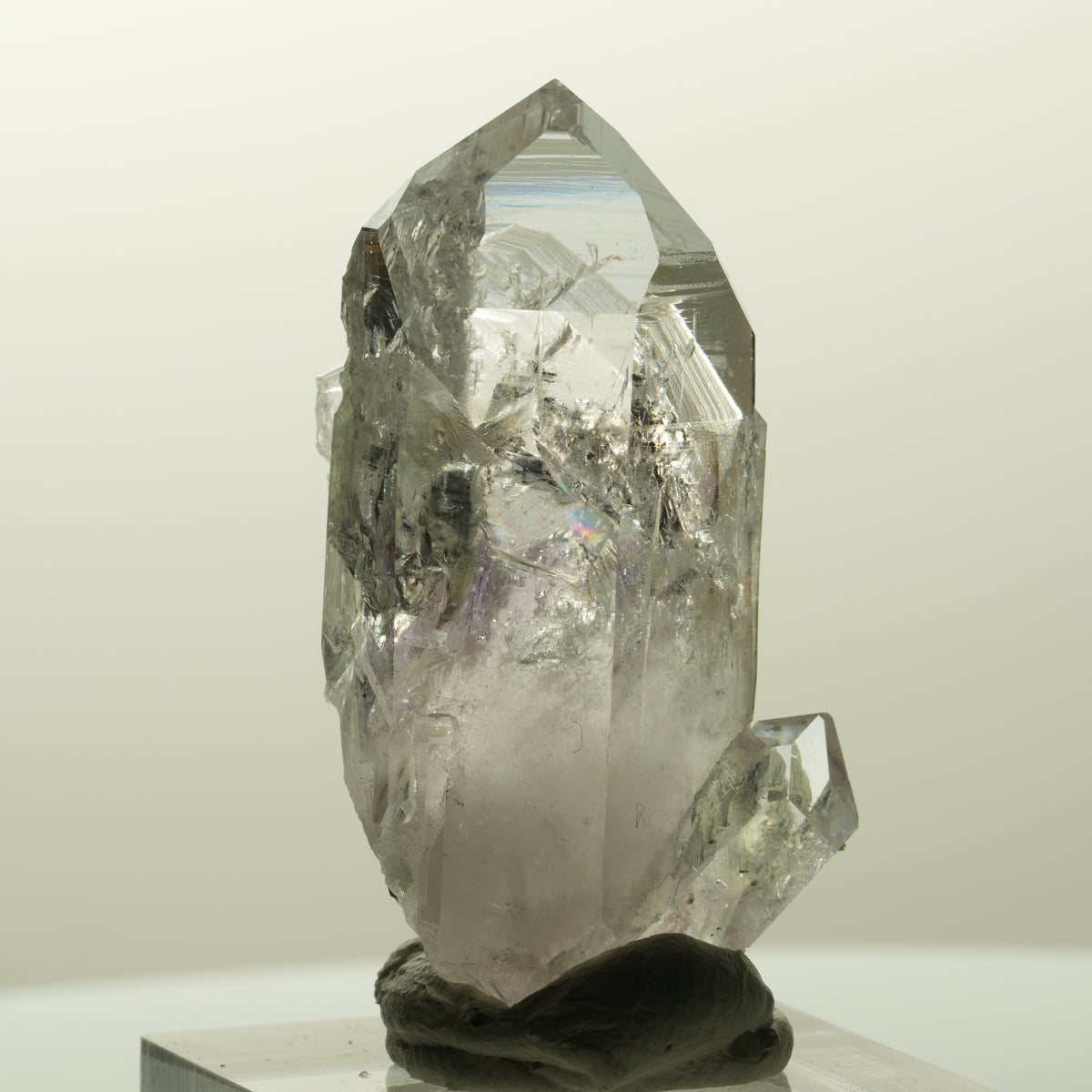 Skelett Phantom Amethyst mit Prehnit, Hämatit Streep Mine, Goboboseb, Namibia 44*24*16mm #14852
