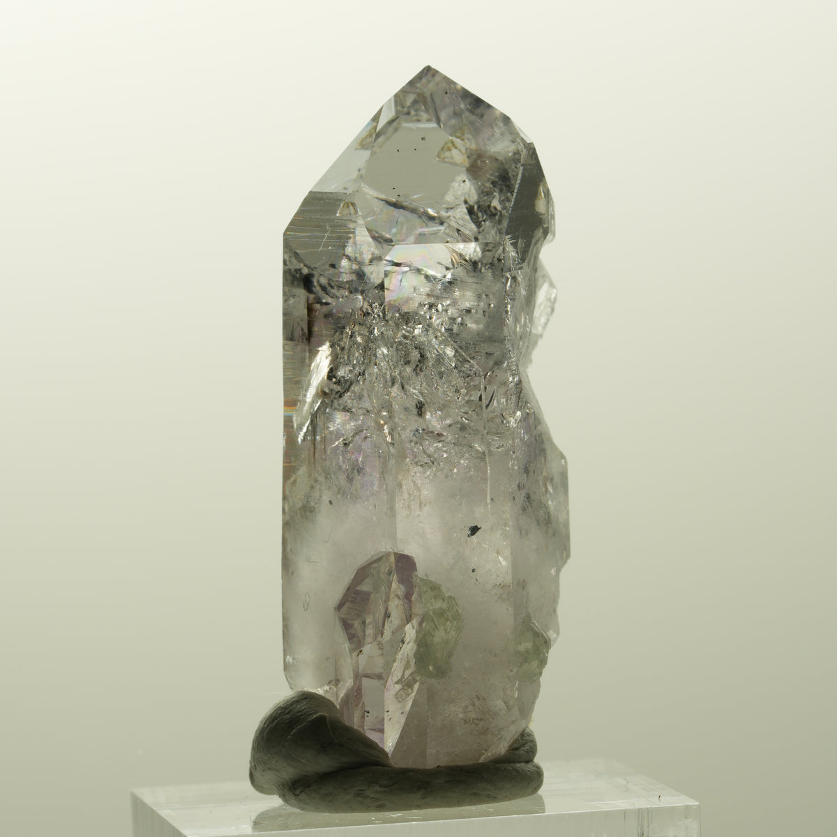 Skelett Phantom Amethyst mit Prehnit, Hämatit Streep Mine, Goboboseb, Namibia 44*24*16mm #14852